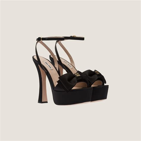 miu miu black satin platform sandals|Miu Iruma .